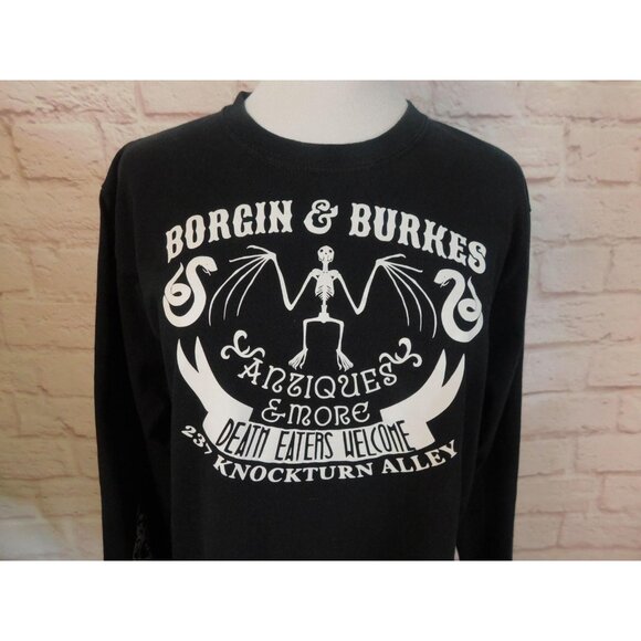 Harry Potter Borgin & Burkes Shirt Mens Medium Black Death Eater Graphic Tee - Picture 2 of 11